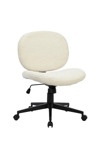 Drehstuhl - höhenverstellbar, Cord, Creme