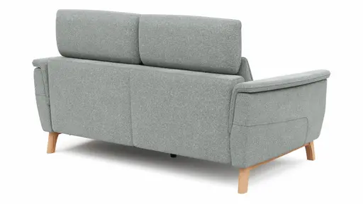 Sofa Nevin - 2,5-Sitzer inkl. Sitzvorzug (motorisch) und Kopfpolsterverstellung, Stoff, Silbergrau