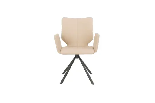 Armlehnstuhl Cupi - Stativ, Leder, Beige