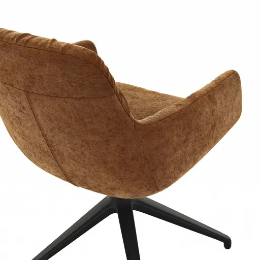 Armlehnstuhl Pelle - Stoff, Kupfer, Schwarzgrau