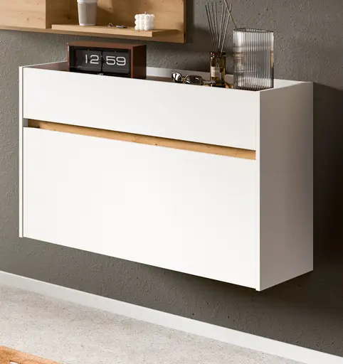 Schuhkipper - B ca. 110 cm, Weiß, Artisan Eiche Nachbildung