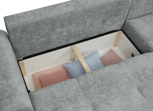 Ecksofa - 2-Sitzer mit Longchair rechts, Stoff, Aqua