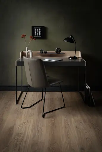 Schreibtisch - Eiche, Milk, Lack, Dunkelgrau