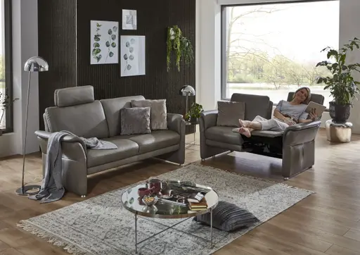 Sofa - 2-Sitzer, Relaxfunktion (motorisch), Leder, Rauchbraun
