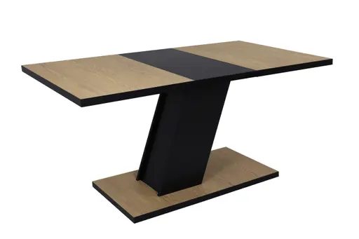 Esstisch - ausziehbar, LB ca. 120x80 cm, Cremona Eiche Nachbildung, Schwarz