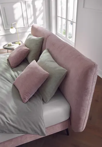 Boxspringbett Delia - Liegefläche 180x200 cm, Stoff, Rose