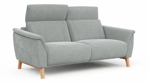 Sofa Nevin - 2,5-Sitzer inkl. Kopfpolsterverstellung, Stoff, Silbergrau