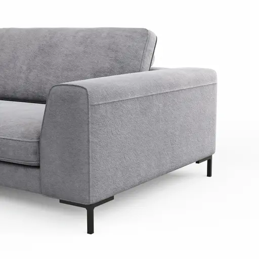 Ecksofa Solano - Longchair Links mit 1,75-Sitzer, Stoff, Grau