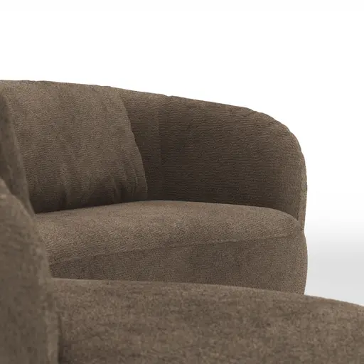 Ecksofa Karasu - Ottomane links mit 3-Sitzer rechts, Stoff, Taupe