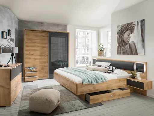 Kommode- Eiche Dekor, Graphit