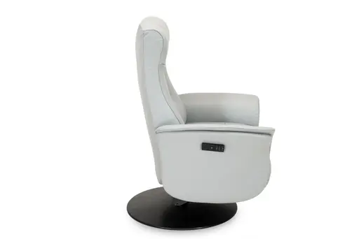 Sessel - Größe M, Relaxfunktion motorisch, Leder, Eisengrau