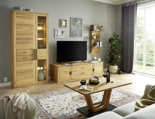 Wohnwand Faro 6.0 -  Wildeiche massiv, geölt