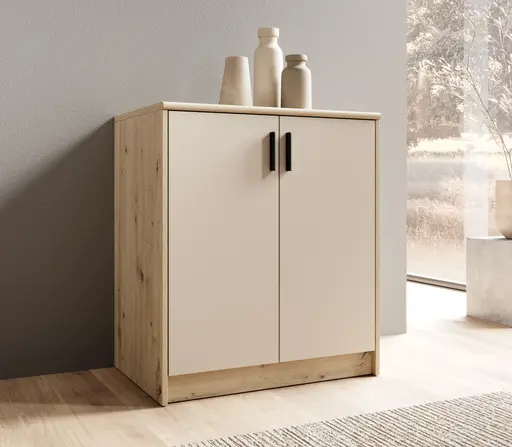 Kommode - B ca. 74 cm, Artisan Eiche Nachbildung, Kaschmir