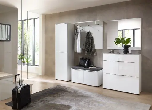 Schuhschrank - B ca. 90 cm, Weiß