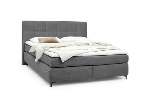 Boxspringbett- Liegefläche ca. 180x200 cm, Stoff, Grau