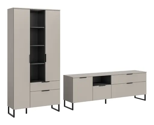 Stauraumelement - B ca. 90 cm, Kaschmir, Schwarz