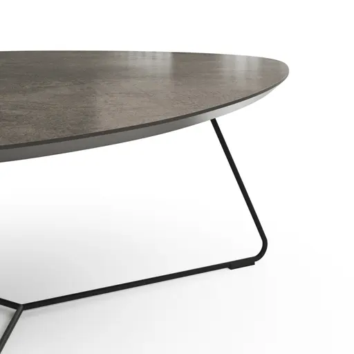 Couchtisch Fano - LBH ca. 87x78x33 cm, HPL Laminat, Graubraun