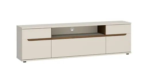 TV-Lowboard - B ca. 180 cm, Kaschmir, Nussbaum Nachbildung