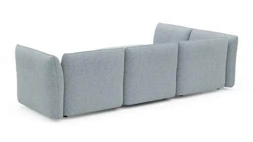 Ecksofa Motone - Ecke links mit 2,5-Sitzer, Stoff, Hellblau