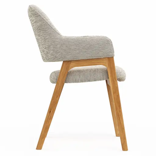 Armlehnstuhl Flore 1 - Stoff, Creme