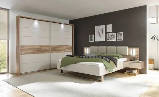 Bettanlage- Liegefläche ca. 180x200 cm, Champagner, Holzdekor