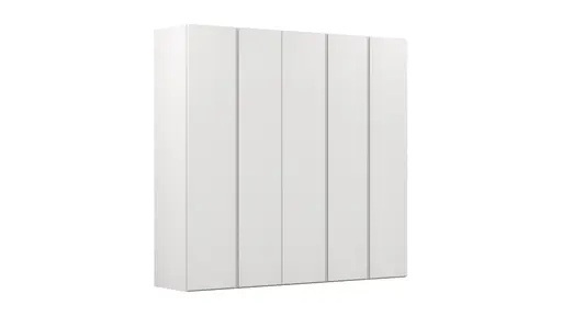 Drehtürenschrank Loretto - B ca. 254 cm, Melamin matt, Weiß
