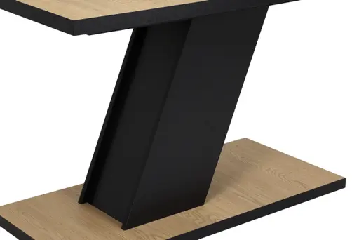 Esstisch - ausziehbar, LB ca. 120x80 cm, Cremona Eiche Nachbildung, Schwarz