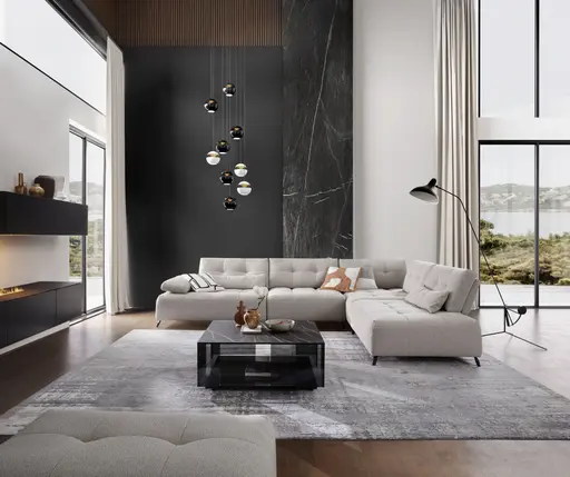 Ecksofa Comodo - Ecke links, 2,5-Sitzer, Stoff, Offwhite