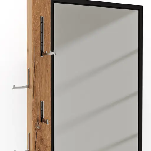 Garderobenelement Blackpool - Eiche massiv mit Spiegel