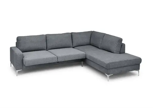 Ecksofa CALM 2.0 - 2,5-Sitzer mit Ecke rechts, Schlaffunktion mit Bettkasten, Stoff, Anthrazit