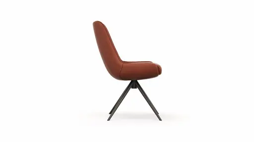 Stuhl Mis - Leder, Rost, Gestell, Schwarz