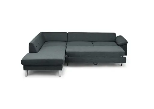 Ecksofa COOL - Ecke links mit 2,5-Sitzer, Querschläfer, Stoff, Anthrazit