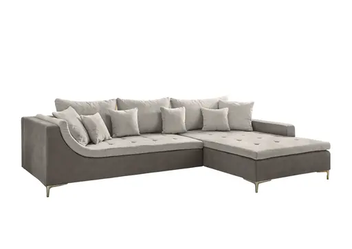 Ecksofa - 2,5-Sitzer, Ecke rechts, Stoff, Dunkelgrau