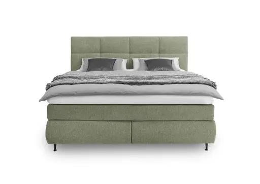  Boxspringbett ALICA- Liegefläche ca. 180x200 cm, Stoff, Grün