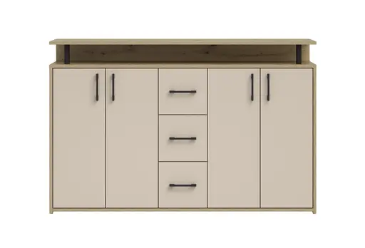 Highboard - B ca. 139 cm, Artisan Eiche Nachbildung, Kaschmir