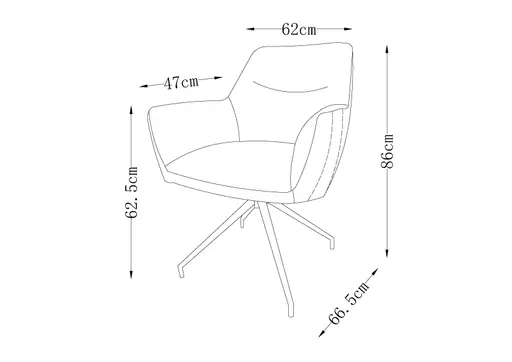 Armlehnstuhl MARYBEL - drehbar, Stoff, Latte Macchiato