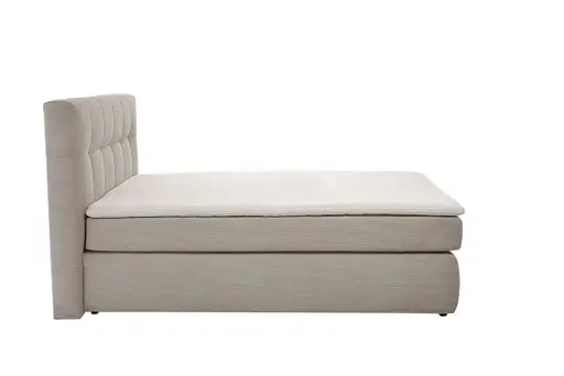 Boxspringbett JANAH- Liegefläche ca. 140x200 cm, Stoff, Creme