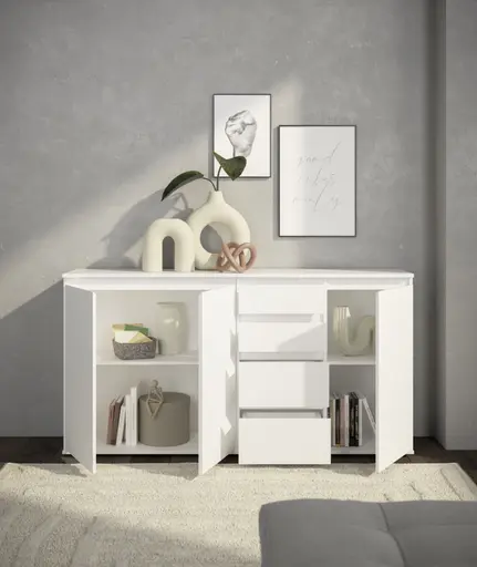 Kommode - B ca. 160 cm, Weiß