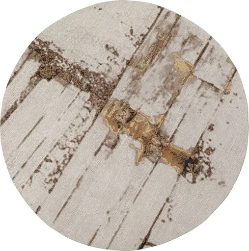 Teppich- Rund, D ca. 200 cm, Gewebt, Grau, Beige