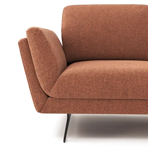 Sofa Tova - 2-Sitzer inkl. Rücken- und Armlehnfunktion, Kufe, Stoff, Rost