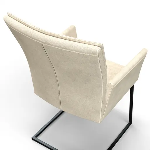 Armlehnstuhl Floriana - Stoff, Graubeige