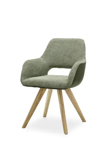Armlehnenstuhl MACIE - Stoff, Olive