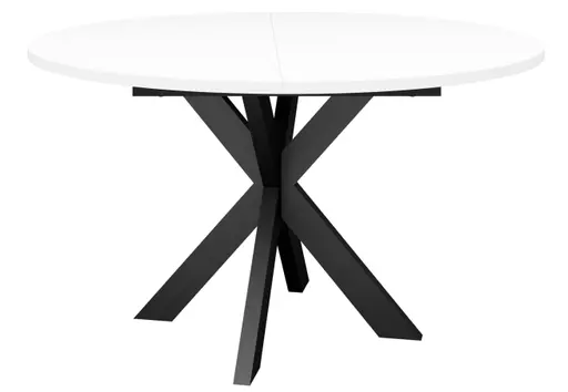 Esstisch - ausziehbar, Ø/H ca. 130x75 cm, Weiß, Schwarz