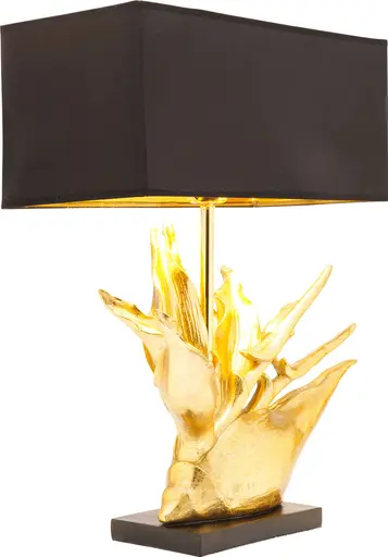 Tischleuchte- BH ca. 29x49 cm, Schwarz, Goldfarben