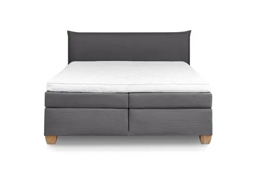  Boxspringbett HADAI- Liegefläche ca. 180x200 cm, Stoff, Anthrazit, TFK H2/TFK H3