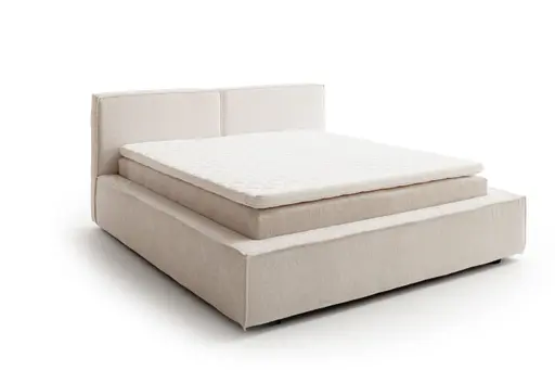 Polsterbett Samu 2 - Liegefläche 180x200cm, Stoff, Creme