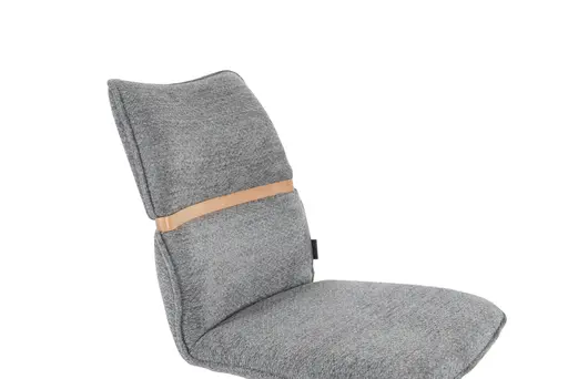 Stuhl MAROU - drehbar, Stoff, Graublau