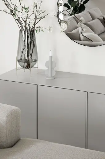 Lowboard Casello - BHT ca.270x56x47 cm, Lack Matt, Kristallgrau