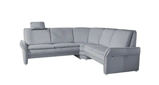 Polstergarnitur EM Sanna - mit Kopfstütze, Stoff, Blau