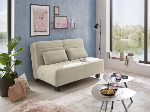 Faltsofa Easy - 2-Sitzer ohne Armlehne, ca. 140 cm inkl. Schlaffunktion, Stoff, Taupe